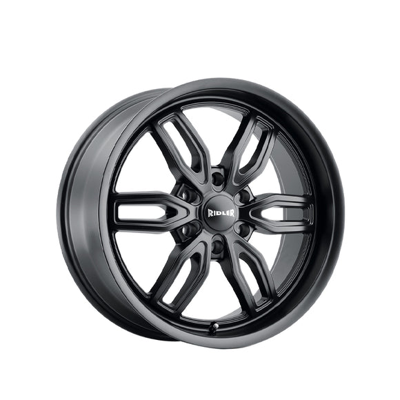 1 X RIDLER 609 22X9.5 6-135 87.1 Hub 30 Offset Black Wheel Rim