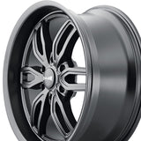1 X RIDLER 609 22X9.5 6-135 87.1 Hub 30 Offset Black Wheel Rim