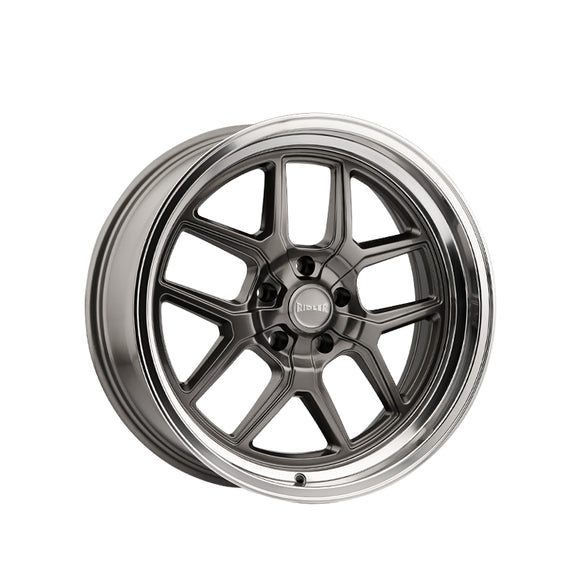 1 X RIDLER 610 17X7 5-120.65 83.82 Hub 0 Offset Gray Wheel Rim
