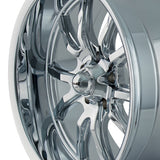 1 X RIDLER 650 17X8 5-114.3 83.82 Hub 0 Offset Chrome Wheel Rim