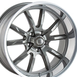 1 X RIDLER 650 17X8 5-120.65 83.82 Hub 0 Offset Gray Wheel Rim