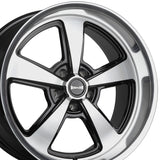 1 X RIDLER 652 17X8 5-120.65 83.82 Hub 0 Offset Black Wheel Rim