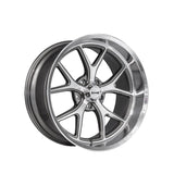 1 X RIDLER 661 18X9.5 5x127 83.82 Hub 0 Offset Gloss Grey with Diamond Cut Face and Lip Wheel Rim