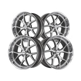 1 X RIDLER 661 18X8 5x114.3 83.82 Hub 0 Offset Gloss Grey with Diamond Cut Face and Lip Wheel Rim