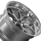 1 X RIDLER 661 18X9.5 5x127 83.82 Hub 0 Offset Gloss Grey with Diamond Cut Face and Lip Wheel Rim