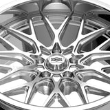 1 X RIDLER 681 22X10.5 5-120.65 83.82 Hub 10 Offset Silver Wheel Rim