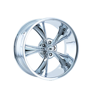 1 X RIDLER 695 22X9 5-120.65 83.82 Hub 0 Offset Chrome Wheel Rim
