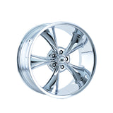 1 X RIDLER 695 22X9 5-120.65 83.82 Hub 0 Offset Chrome Wheel Rim