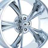 1 X RIDLER 695 22X9 5-120.65 83.82 Hub 0 Offset Chrome Wheel Rim