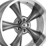1 X RIDLER 695 18X9.5 5-114.3 83.82 Hub 6 Offset Gray Wheel Rim
