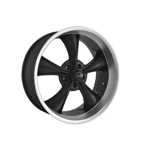 1 X RIDLER 695 22X10.5 5-115 83.82 Hub 18 Offset Black Wheel Rim