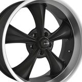 1 X RIDLER 695 20X8.5 5-120.65 83.82 Hub 0 Offset Black Wheel Rim