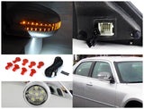 Coolstuffguru Compatible with Dodge Magnum Rt Se Chrysler 300 Chrome Power Fold Side Mirrors Led Turn Signal