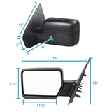 Coolstuffguru Textured Manual View Side Mirrors Left+Right Compatible with 2004-2006 Ford F150 Truck Pickup