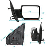 Coolstuffguru Compatible with Ford F150 Chrome Power/Heated View Mirror w/ LED Signal+Puddle Lamp [Right]