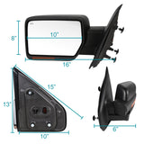 Coolstuffguru Compatible with Ford F150 Power Heated Side View Mirrors Left w/ LED Signal+Puddle