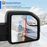 Coolstuffguru Compatible with Ford F150 Chrome Side View Mirrors Left w/ Power Heated&LED Signal