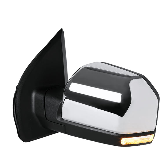 Coolstuffguru Compatible with Ford F150 Chrome Side View Mirrors Left w/ Power Heated&LED Signal