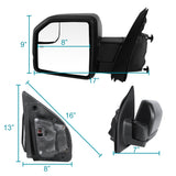 Coolstuffguru Compatible with Ford F150 Side View Mirrors Left w/ Power Heated & LED Signal Lights