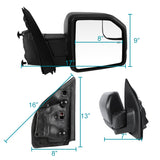 Coolstuffguru Compatible with Ford F150 Side View Mirrors Right w/ Power Heated & LED Signal Lights