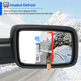 Coolstuffguru LED Signal Power Heated Foldable Right Passenger Side Mirror Compatible with Dodge Ram 1500 2009-2012