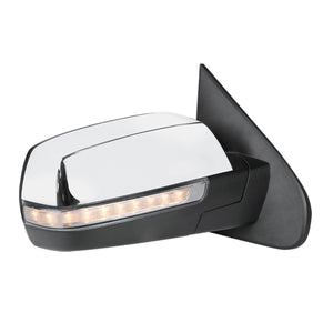 Coolstuffguru Silver Power Folded + LED Turn Signal Right Passenger Side Mirror Compatible with Chevy Silverado GMC Sierra 2014-2018