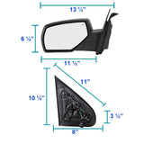 Coolstuffguru Matte Black Power Heat + Puddle Left Driver Side Mirror Compatible with Chevy Silverado GMC Sierra 2014-2018