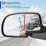 Coolstuffguru Compatible with Chevy Silverado GMC Sierra Power+Heated Foldable Side View Mirror Left+Right
