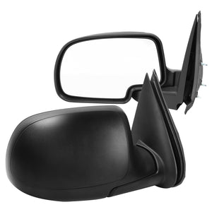 Coolstuffguru Glossy Matte Black Left and Right Manual Side Mirrors Compatible with Chevrolet Chevy S10 1994-2001