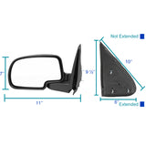 Coolstuffguru Glossy Matte Black Left Side Manual Side Mirrors Compatible with Chevrolet Chevy S10 1994-2001