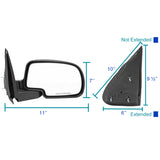 Coolstuffguru Glossy Matte Black Left and Right Manual Side Mirrors Compatible with Chevrolet Chevy S10 1994-2001