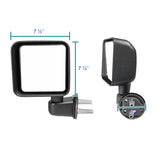 Coolstuffguru Compatible with Jeep Wrangler Black ABS Side View Door Mirrors Manual Replacement Left+Right