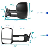 Coolstuffguru Compatible with Chevy C/K 1500 2500 Tahoe Black Manual Adjust Towing Side Mirrors