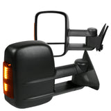 Coolstuffguru Compatible with Chevy GMC C10 C/K Yukon Suburban Manual Tow Side Mirrors+LED Signal Pair