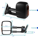 Coolstuffguru Compatible with Chevy GMC C10 C/K Yukon Suburban Manual Tow Side Mirrors+LED Signal Pair