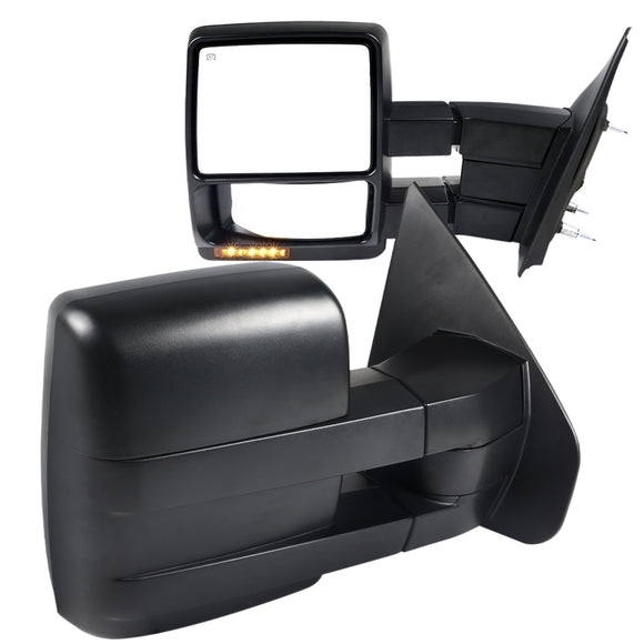 Coolstuffguru Power Heated Towing Side Mirrors+Amber LED Signal Left+Right Compatible with 2004-2006 Ford F-150