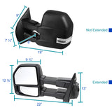 Coolstuffguru Power Heated Sequential LED Signal Tow Mirrors 8Pin & 22Pin Compatible with Ford F150 2015-2017