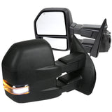 Coolstuffguru Compatible with Ford F150 Pickup Power Heated Tow Mirrors w/ Smoke Lens LED Signal+Puddle