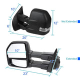 Coolstuffguru Compatible with Ford F150 Pickup Black Power Heated Tow Mirrors w/ LED Signal+Puddle Light