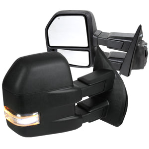 Coolstuffguru Compatible with Ford F150 Pickup Black Power Heated Tow Mirrors w/ LED Signal+Puddle Light