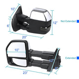 Coolstuffguru Compatible with Ford F150 Chrome Power Heated Tow Mirrors w/ Smoke Lens LED Signal+Puddle