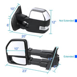 Coolstuffguru Compatible with Ford F150 Chrome Power Heated Tow Mirrors w/ LED Signal+Puddle Pair Lamps