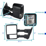 Coolstuffguru Manual Towing Mirrors LED Signal Compatible with 2008-2016 F250 F350 F450 SuperDuty