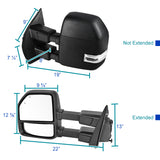 Coolstuffguru Power+Heated+Sequential LED Signal Tow Mirrors Compatible with Ford F250 F350 Super Duty 2017