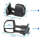 Coolstuffguru Compatible with Ford F250 SuperDuty Power Heated BSM Temp Sensor Tow Mirrors+Smoke LED Signal