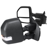 Coolstuffguru Compatible with Ford F250 SuperDuty Black Power Heat BSM Temp Sensor Tow Mirrors+LED Signal