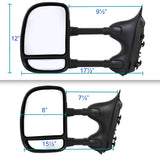 Coolstuffguru Manual Towing Side Mirrors Compatible with 1999-2016 Ford F-250 F-350 F-450 Super Duty