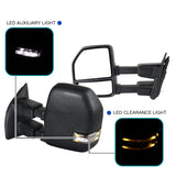 Coolstuffguru Black Towing Mirror Smoke LED Signal Power Heated Compatible with 1999-2016 Ford F250 Super Duty