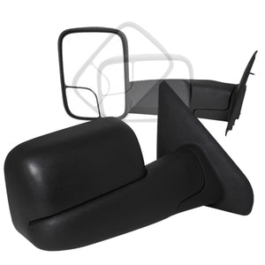 Coolstuffguru Compatible with Dodge Ram Manual Towing Wide Angle View Trailer Side Mirrors Left+Right