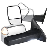 Coolstuffguru Chrome Telescopic Towing Mirrors Clear Signal Power Heated Compatible with 2002-2008 Dodge Ram